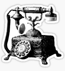Antique Telephone. Digital Antique Engraving Image Sticker