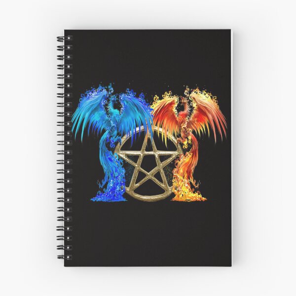 Item preview, Fantasy Fire And Ice Phoenix Gold Pentagram designed and sold by Atteestude.