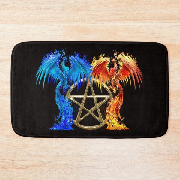 Item preview, Fantasy Fire And Ice Phoenix Gold Pentagram designed and sold by Atteestude.