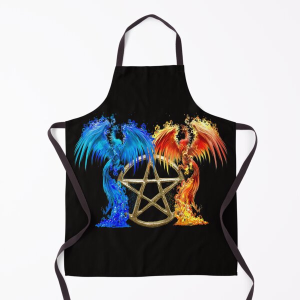 Item preview, Fantasy Fire And Ice Phoenix Gold Pentagram designed and sold by Atteestude.