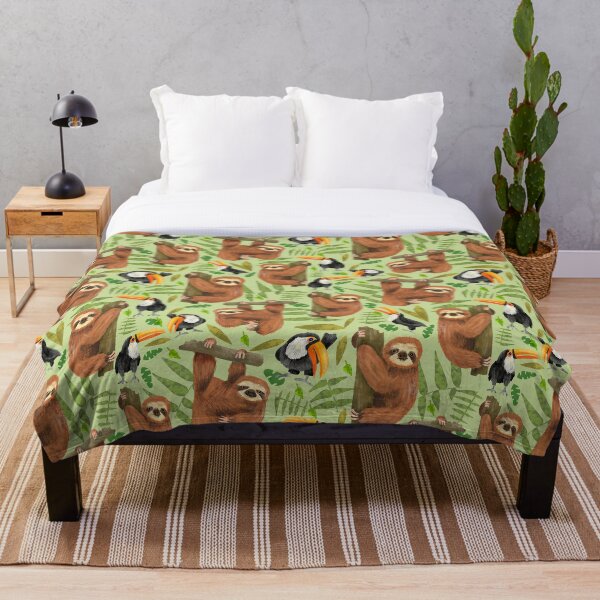 Item preview, Sloth and Toucan Jungle Pattern designed and sold by drawnbynatalie.