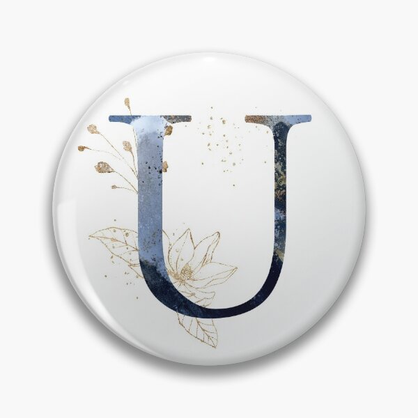Item preview, Floral Initial Letter U, Monogram Gifts designed and sold by PinkLotusArt.
