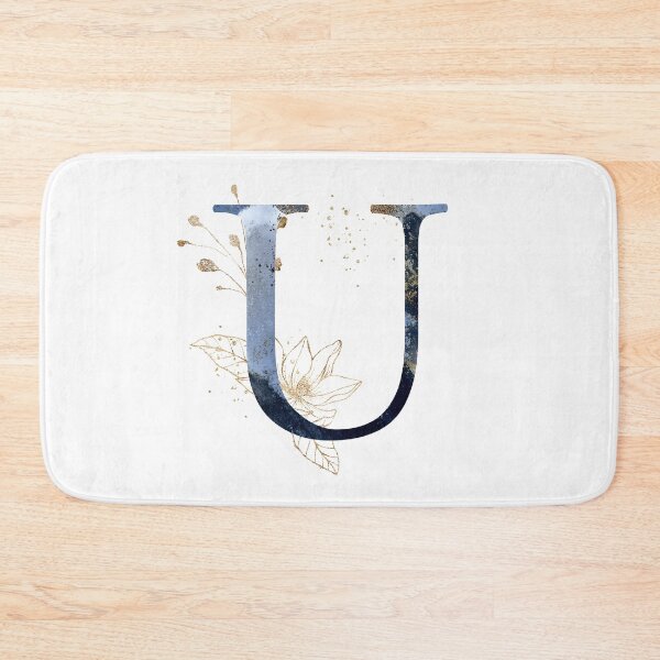 Item preview, Floral Initial Letter U, Monogram Gifts designed and sold by PinkLotusArt.