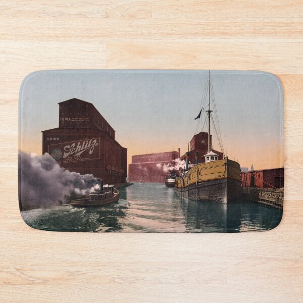 Item preview, Chicago River Elevators And Ships - Illinois Circa 1900 designed and sold by warishellstore.