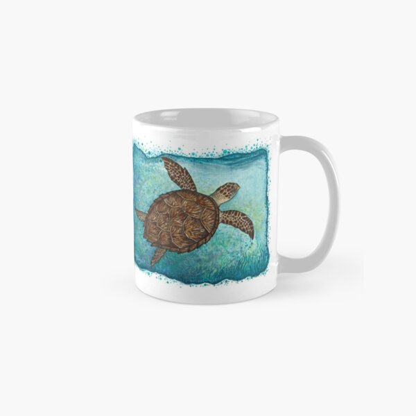 "Hawksbill Sea Turtle" by Amber Marine ~ Watercolor painting, art © 2016 Classic Mug