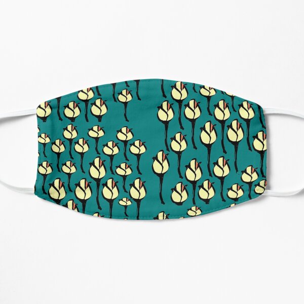 Field of yellow roses green background Mask