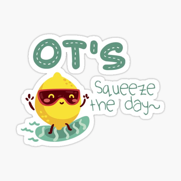 OT's Squeeze the Day Surf Lemon Occupational Therapy Sticker