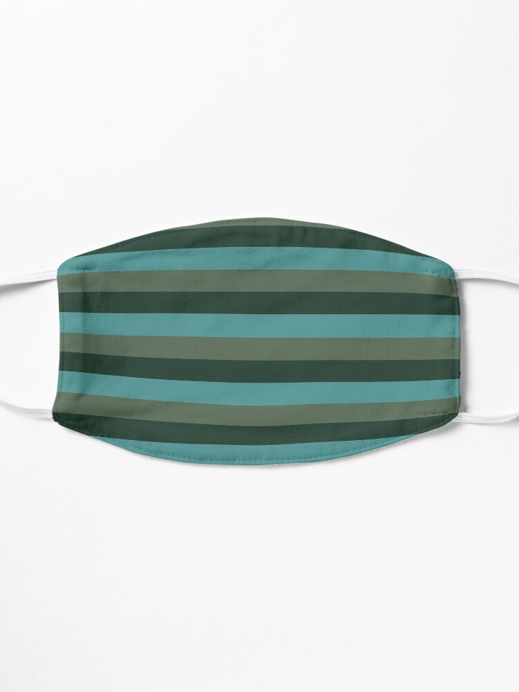 Alternate view of Green monochromatic color block stripe pattern Mask