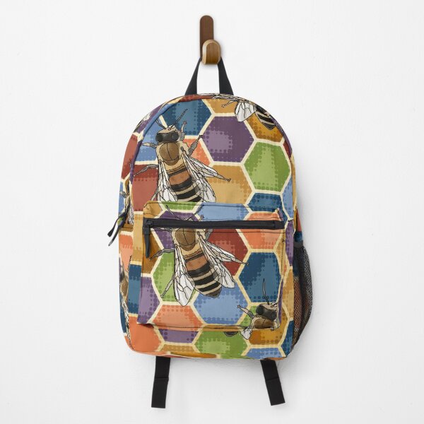Item preview, Rainbow Honeycomb Pattern Honey Bees designed and sold by BeeFoxTree.