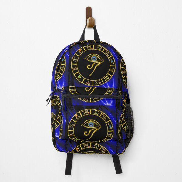 Item preview, ASTRAL HORUS EYE ,BLUE TALISMAN GOLD ZODIACAL SIGNS CHART designed and sold by BulganLumini.