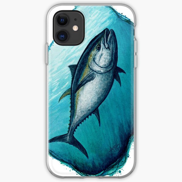 "Bluefin Tuna" by Amber Marine ~ Watercolor painting, art © 2016 iPhone Soft Case