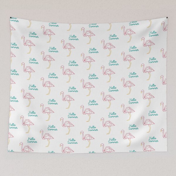 Item preview, Origami Flamingo color lines on white designed and sold by Give Me that Pencil.