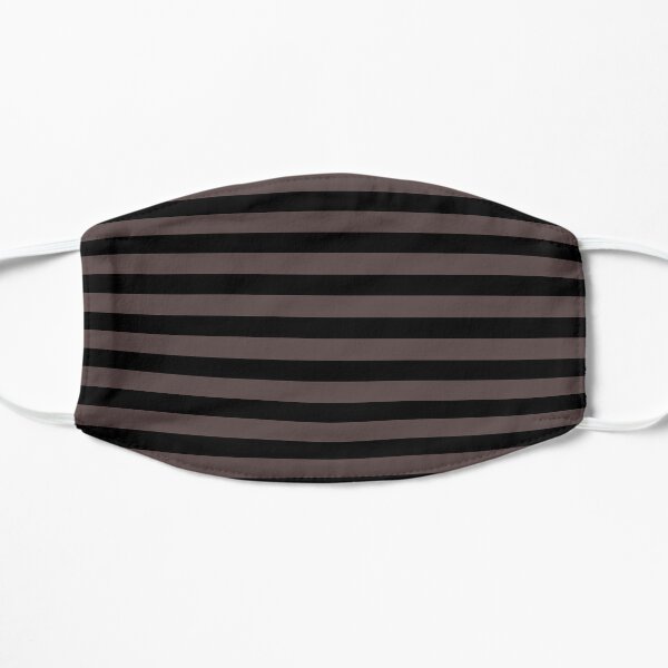 Black taupe color block stripe pattern Mask