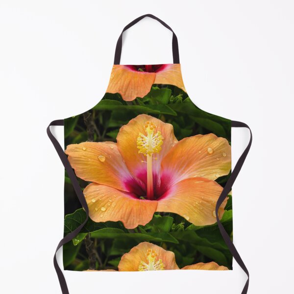 Item preview, Orange hibiscus and dew drops designed and sold by Zina Stromberg.