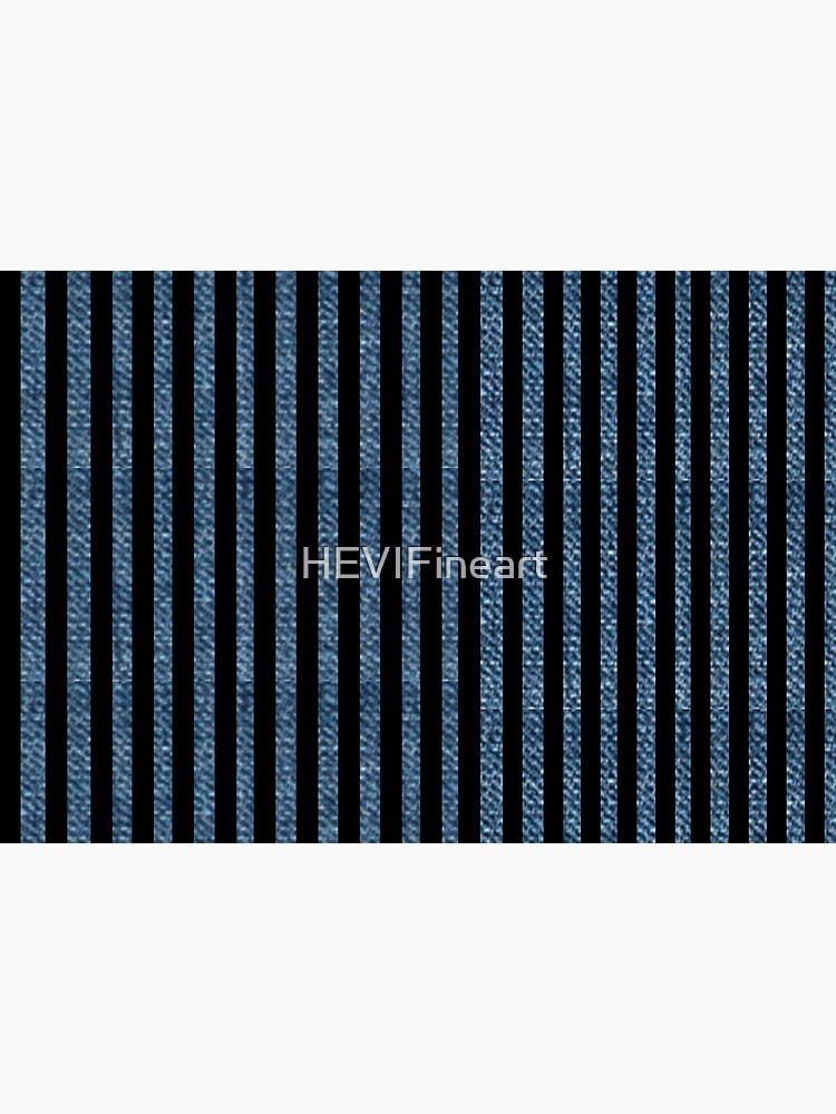 Blue Denim with black stripe pattern by HEVIFineart
