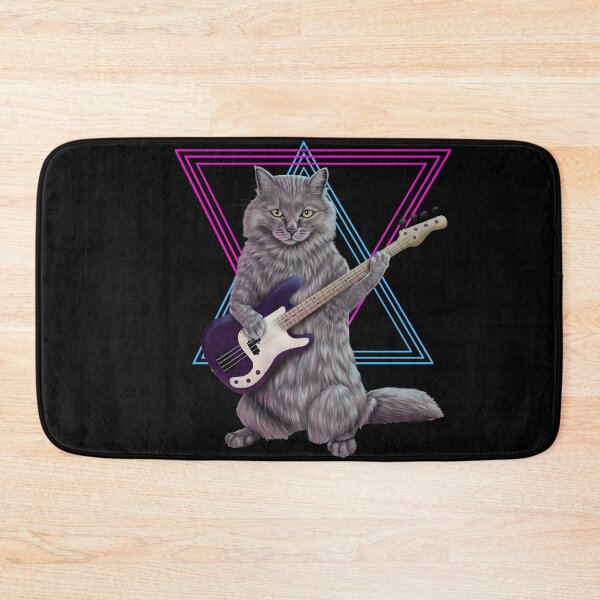 Item preview, Bass Cat- Rock band kitty playing the bass guitar designed and sold by Mehu.