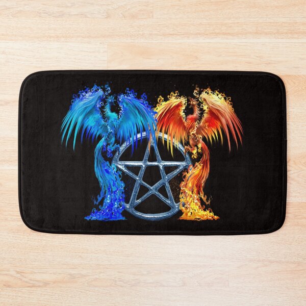 Item preview, Fantasy Fire And Ice Phoenix Blue Pentagram designed and sold by Atteestude.