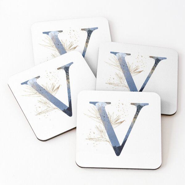 Item preview, Floral Initial Letter V, Monogram Gifts designed and sold by PinkLotusArt.
