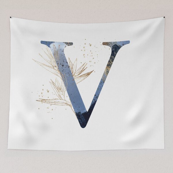 Item preview, Floral Initial Letter V, Monogram Gifts designed and sold by PinkLotusArt.