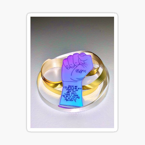 "BLM Raised Fist Quote" Sticker by Foodifyink Redbubble