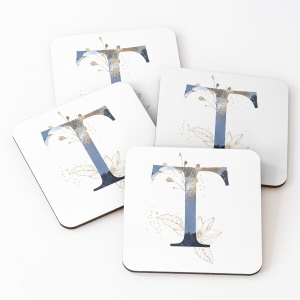 Item preview, Floral Initial Letter T, Monogram Gifts designed and sold by PinkLotusArt.