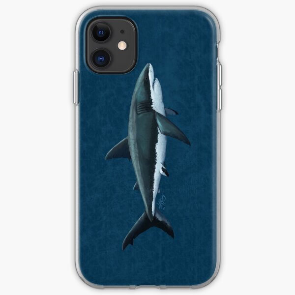 Carcharodon carcharias by Amber Marine, great white shark illustration, art © 2015 iPhone Soft Case
