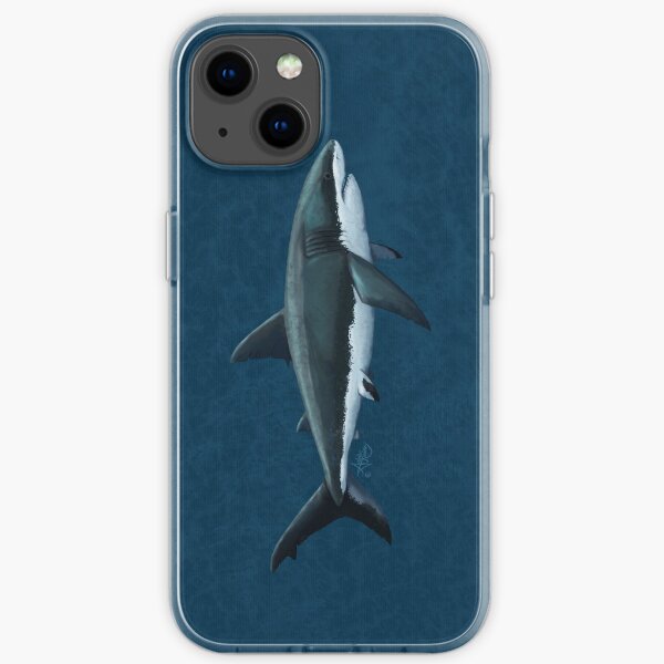 Carcharodon carcharias by Amber Marine, great white shark illustration, art © 2015 iPhone Soft Case