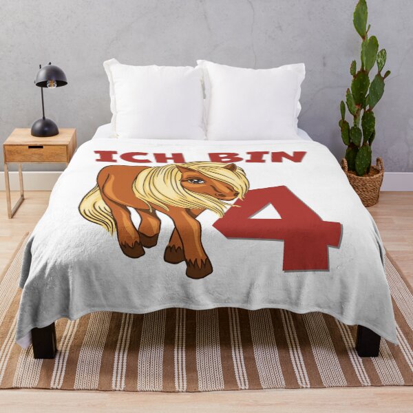 Item preview, Pony for the 4th birthday 4 years horse motif for the birthday child designed and sold by honksunited.
