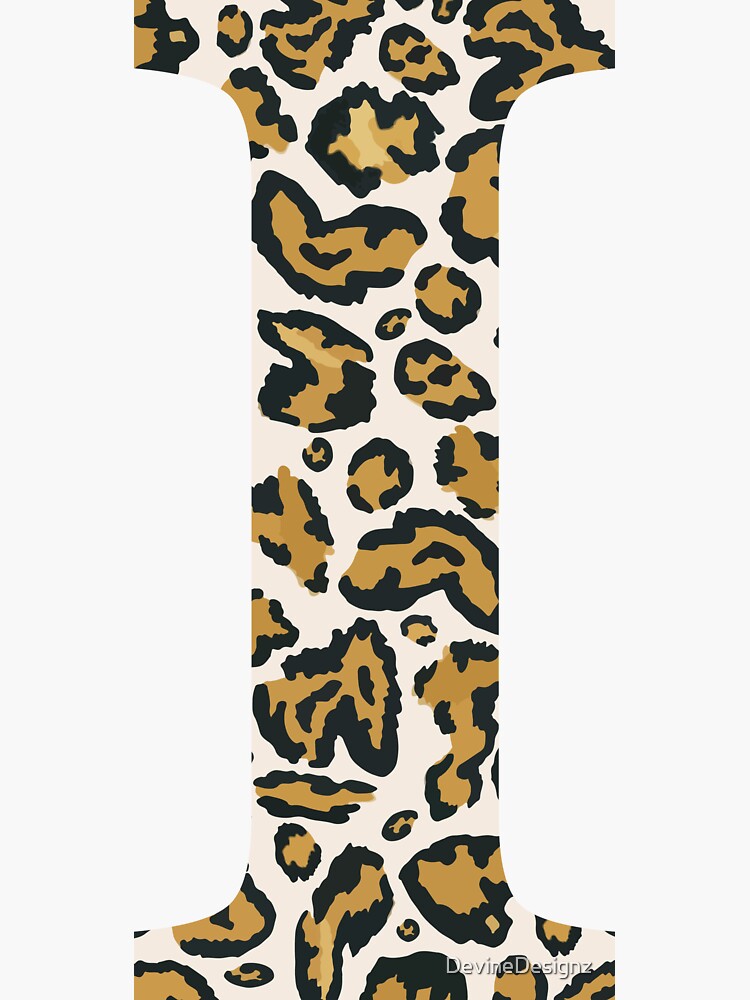 Leopard Print Letter Keychain - F