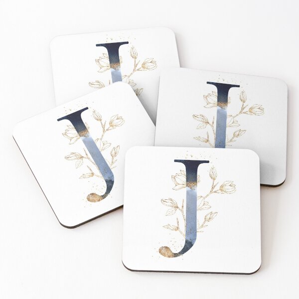 Item preview, Floral Initial Letter J, Monogram designed and sold by PinkLotusArt.