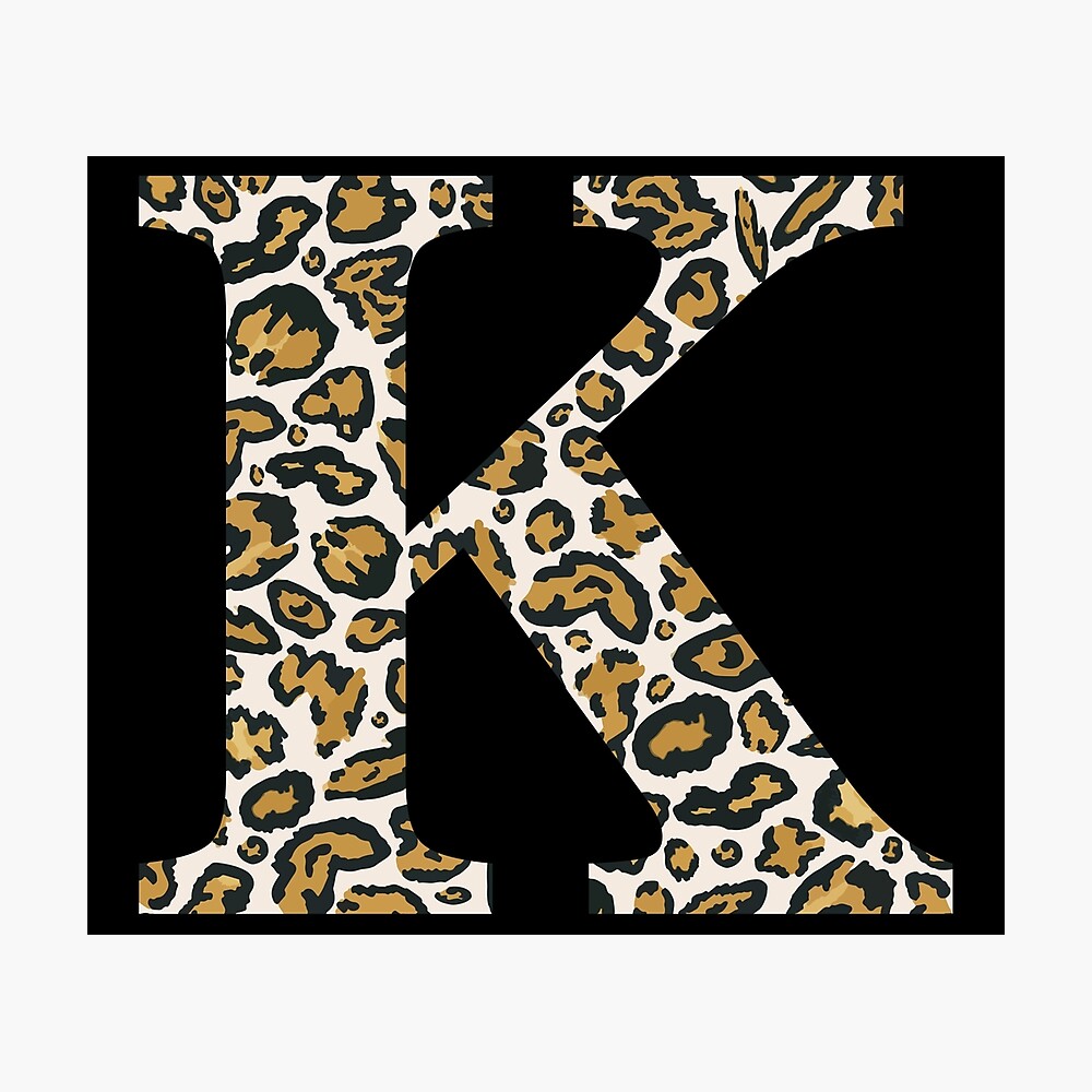 letter k cheetah leopard print metal print by devinedesignz redbubble