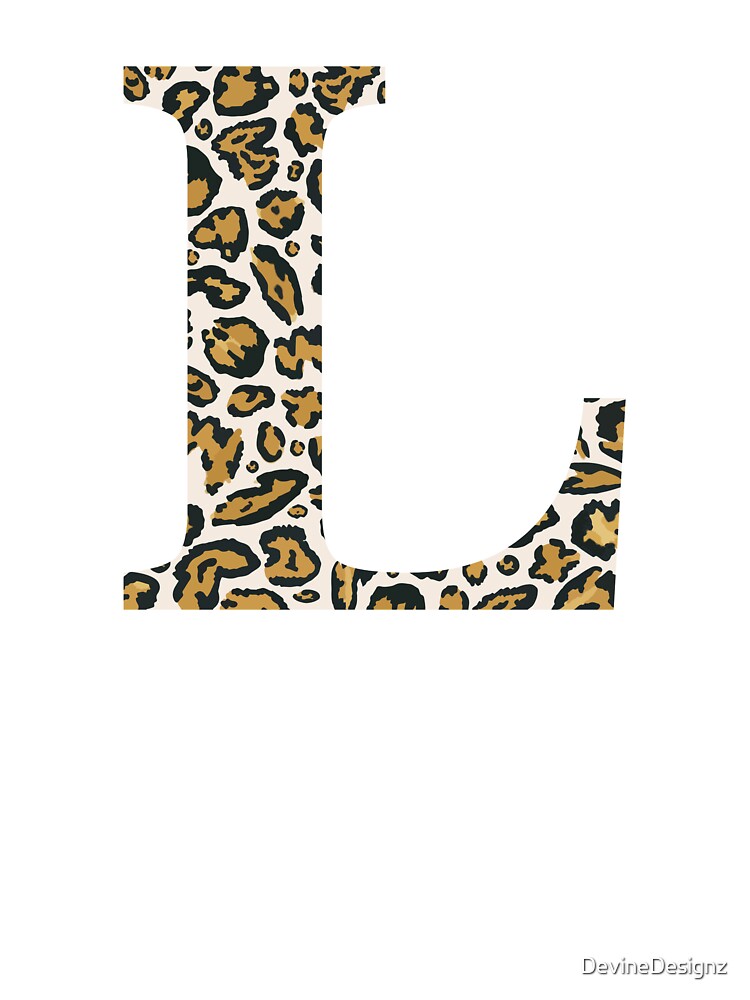 Letter L Leopard Cheetah Monogram Initial Kids T-Shirt for Sale