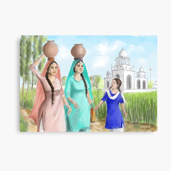 Punjabi Village Girls 4 Canvas Print