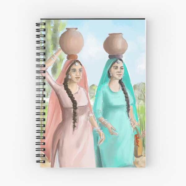 Item preview, Punjabi Village Girls 4 designed and sold by Sukhpal Grewal Ethnic Art.