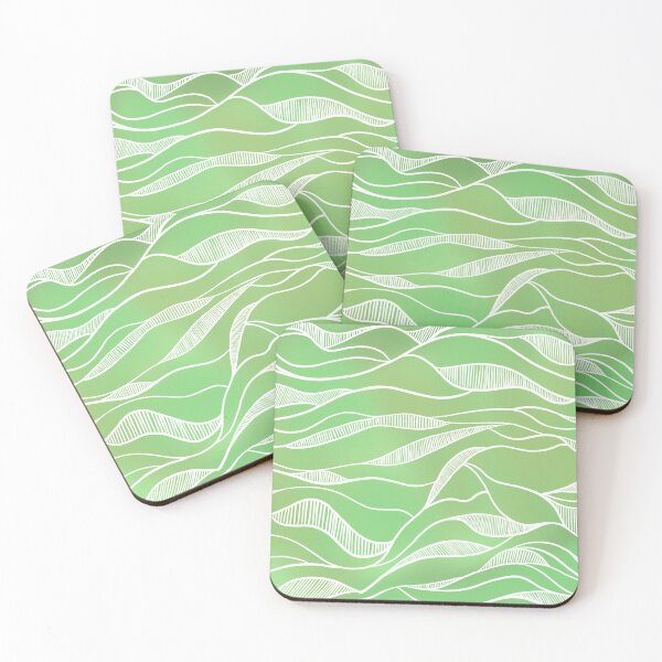 Item preview, Abstract Green and White Wave Pattern designed and sold by lunaleicrafts.