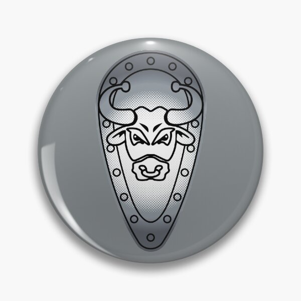 Item preview, Bull Head Chrome Shield Emblem - Oval designed and sold by Highonbricks.