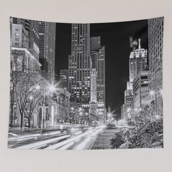 Item preview, Chicago Michigan Avenue Light Streak Black and White designed and sold by Christopher Arndt.