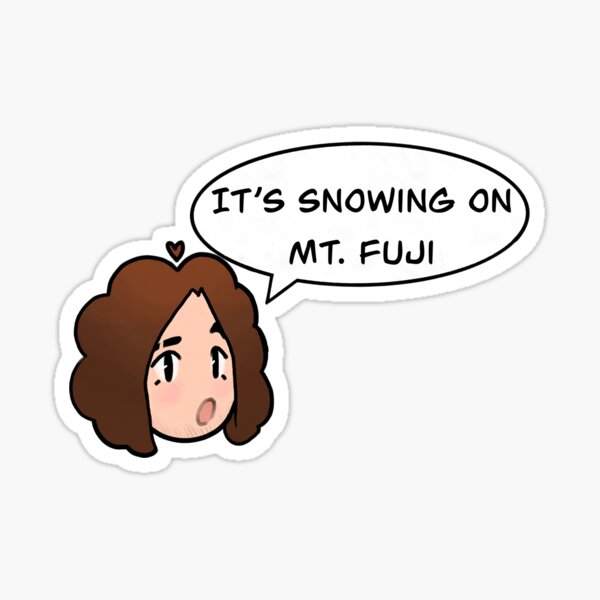 "It’s snowing on mt. fuji" Sticker by blurryspirits Redbubble