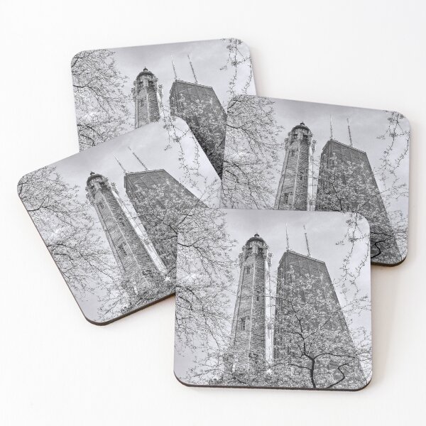 Item preview, Chicago Water and Hancock Towers Black and White designed and sold by Christopher Arndt.