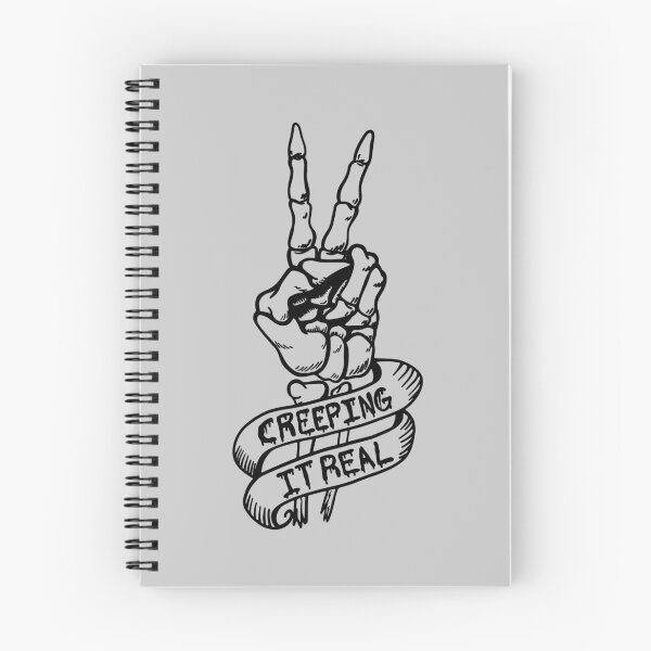 Item preview, Funny Halloween Skeleton Creeping It Real Scary Gothic Peace Sign  designed and sold by JessieJune.