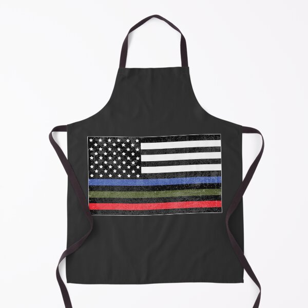 Police, Military and Fire Flag (Version 3) Apron