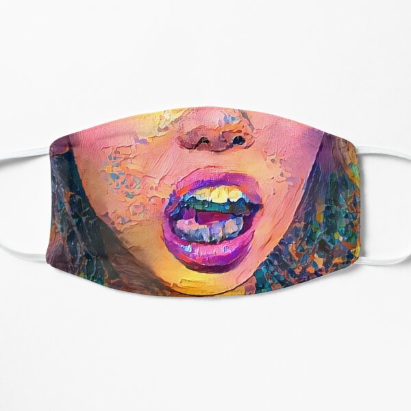 Funny surprised lady face Mask