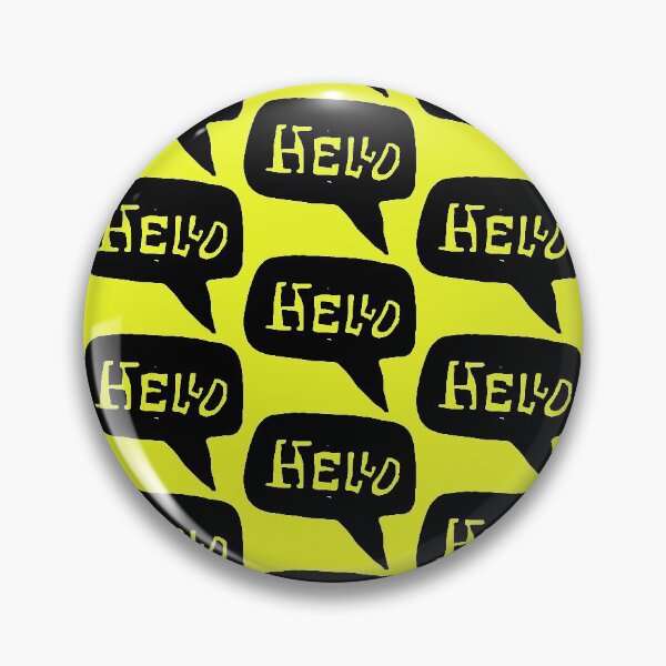 Item preview, Patrón de burbuja de discurso Hola blanco y negro amarillo designed and sold by Textography1.