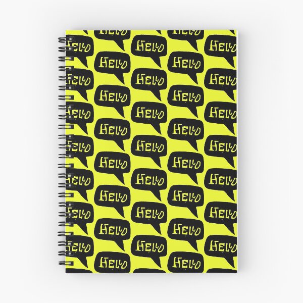 Item preview, Black and White Hello Speech Bubble Yellow Pattern designed and sold by Textography1.