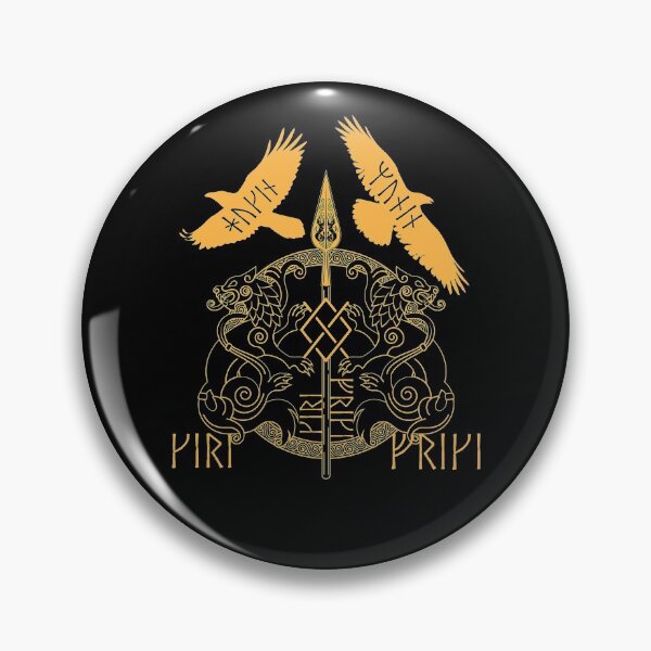 Item preview, Norse Mythology Spear of Odin Gungnir Runes Geri Freki Huginn Muninn designed and sold by BluePagan.