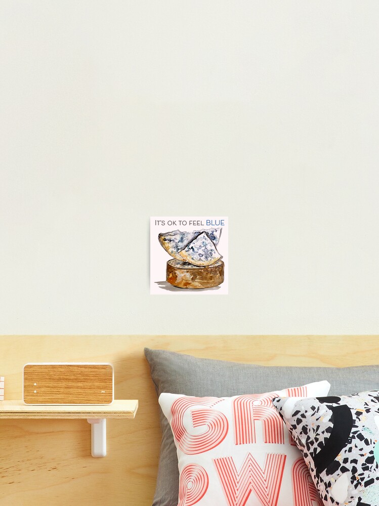 Feeling Blue Cheese Illustration Sticker for Sale by Uplift Illustrations