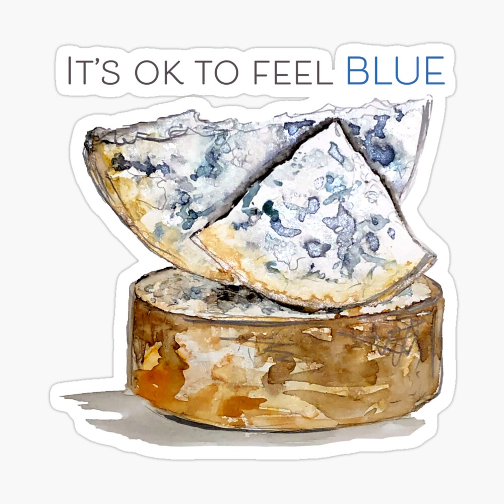Feeling Blue Cheese Illustration Photographic Print for Sale by Uplift  Illustrations