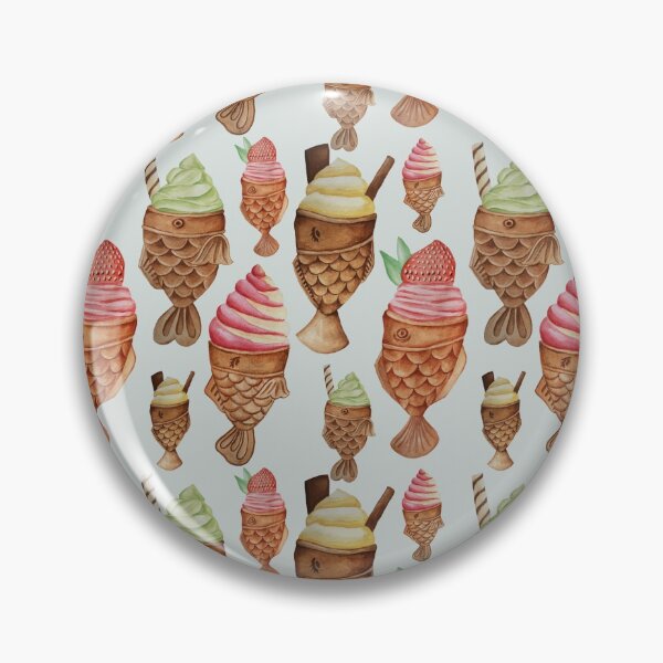 Item preview, Watercolour Ice Creams with Fish Ice Cream Cones designed and sold by SamuraiKate.