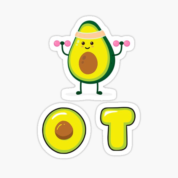 Cute Workout OT Avocado Sticker