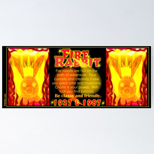 1927 1987 Chinese zodiac born Fire rabbit by Valxart.com 